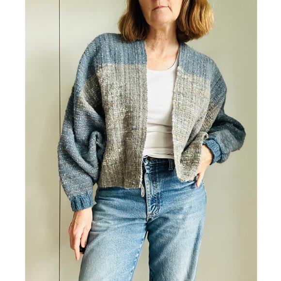 Vintage Handmade Wool Shrung/Jacket Blue Size Medium Lagenlook - Picture 6 of 11